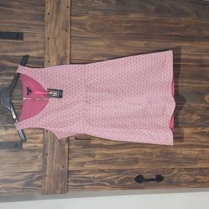 Beautiful I love Ronson pink and white dress. Size Large and new with tags